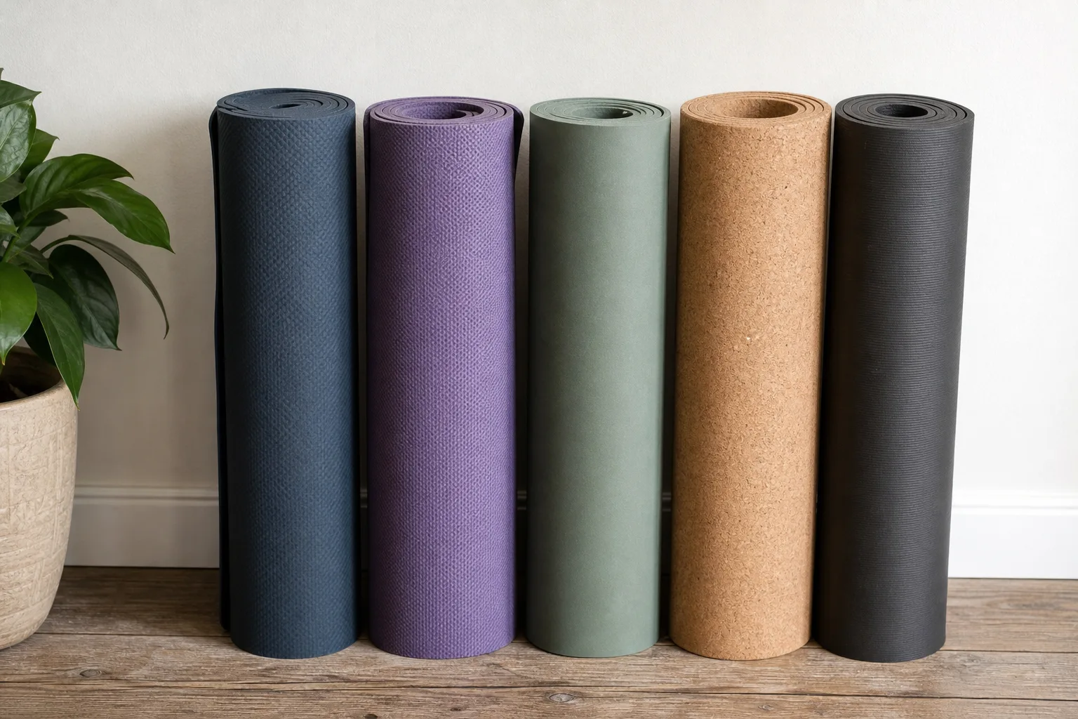 Yogamatten kaufen nach Material: PVC, Kork, Naturkautschuk & mehr im Vergleich